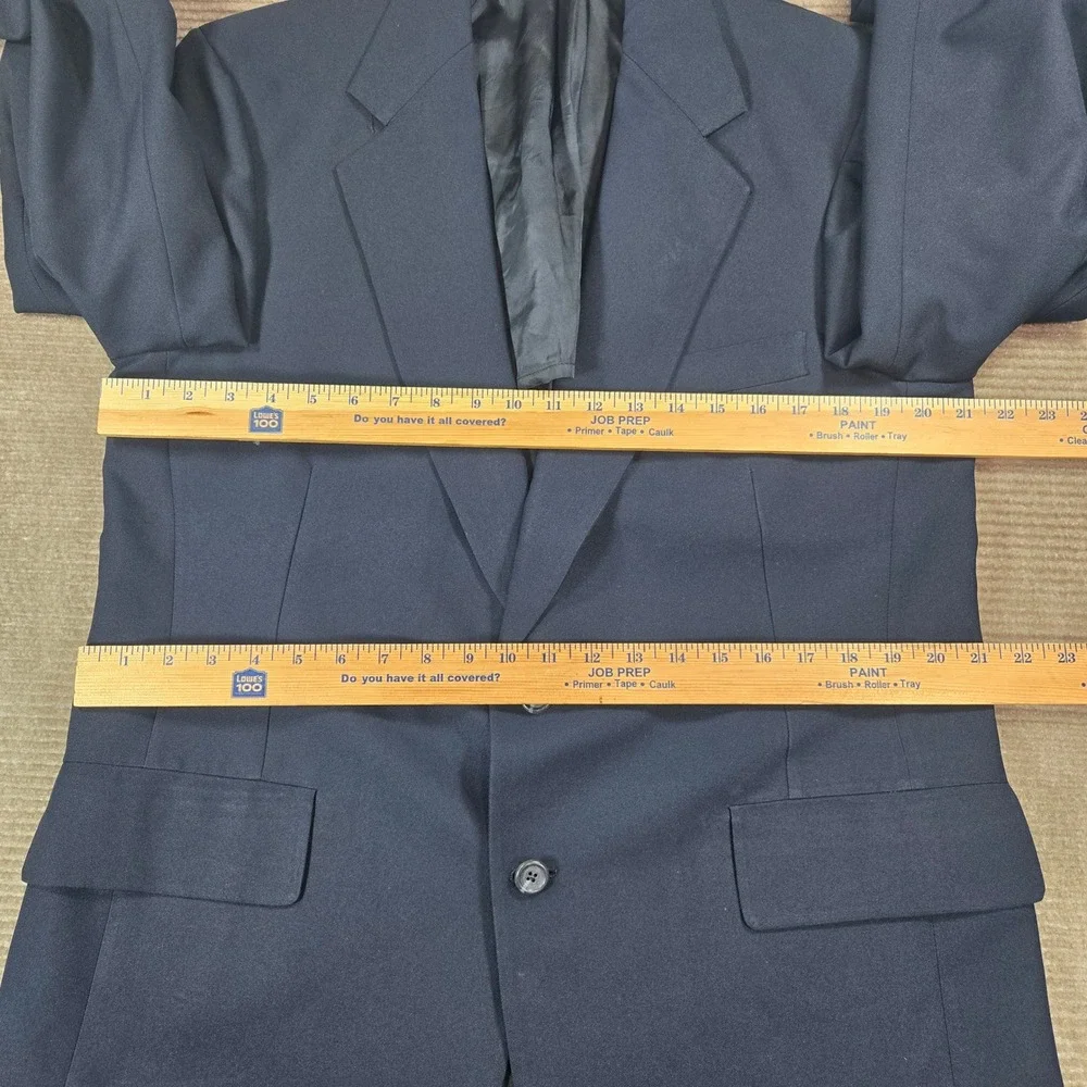 Hart Schaffner & Marx‎ Mens 40R Navy Blue Texturized Woven Two-Button Blazer